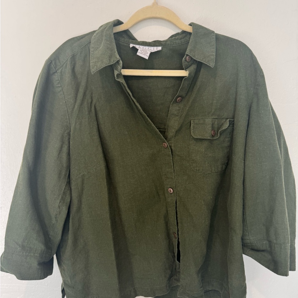 Olive Green Button Down Shirt
